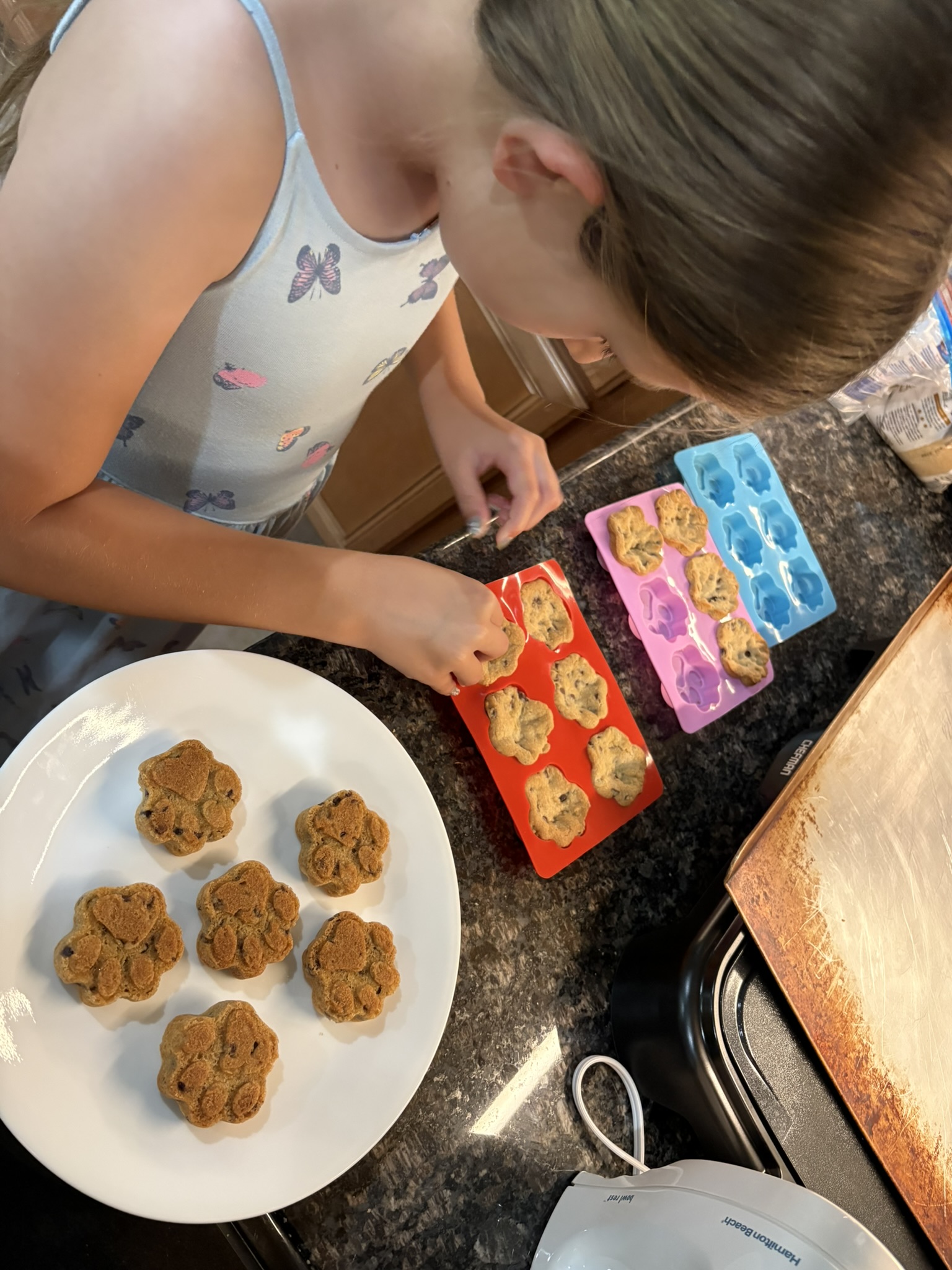 Kitty Paw cookies on baking sheet