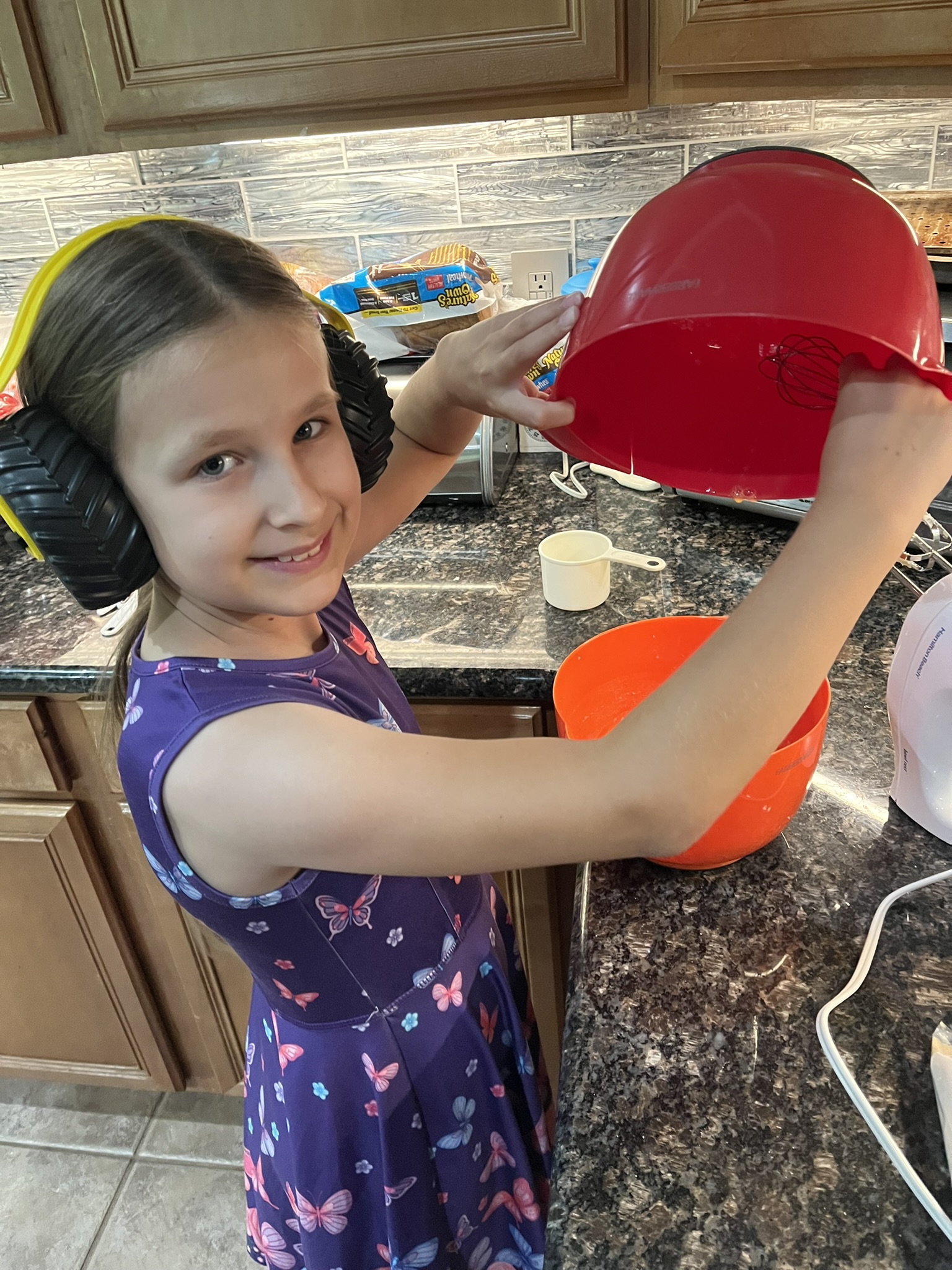 Finley mixing cookie dough
